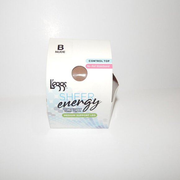4 - B - L'eggs Sheer Energy Stockings Leggs Control Top No Roll Waist Pantyhose - Picture 3 of 3